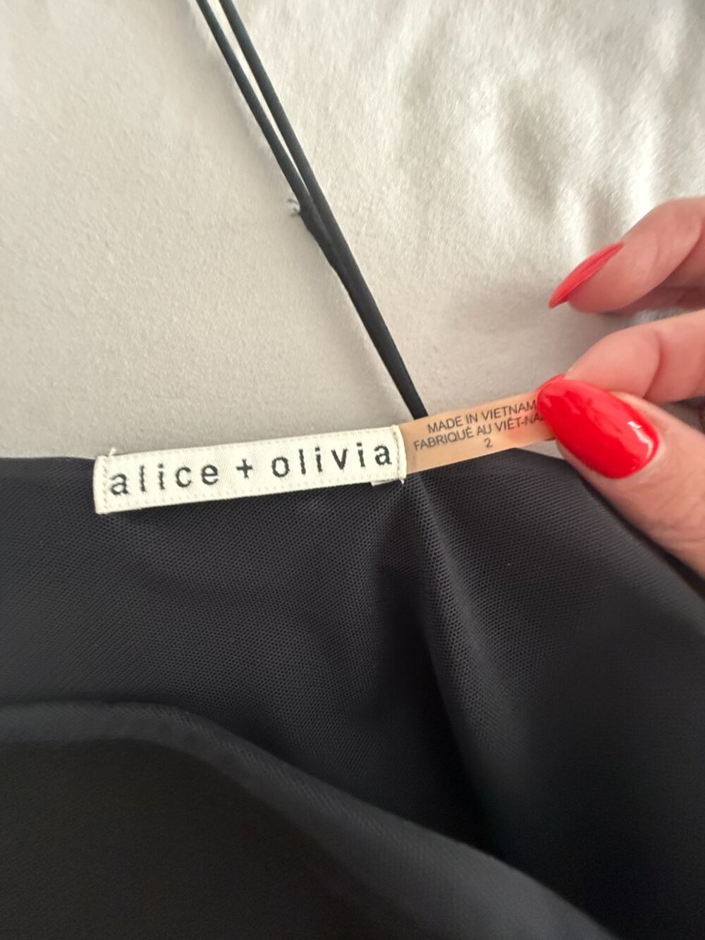 Alice + Olivia black one-shoulder dress with waist cutout, size 2 - Picture 2 of 2